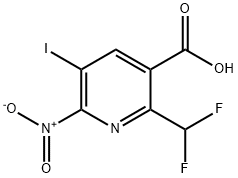 2-(Difluoromethyl)-5-iodo-6-nitropyridine-3-carboxylic acid 结构式