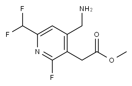 Methyl 4-(aminomethyl)-6-(difluoromethyl)-2-fluoropyridine-3-acetate 结构式