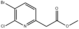 2-(5-溴-6-氯吡啶-2-基)乙酸甲酯 结构式