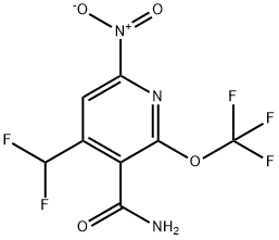 4-(Difluoromethyl)-6-nitro-2-(trifluoromethoxy)pyridine-3-carboxamide 结构式