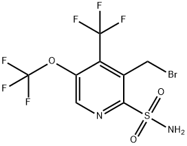 3-(Bromomethyl)-5-(trifluoromethoxy)-4-(trifluoromethyl)pyridine-2-sulfonamide 结构式