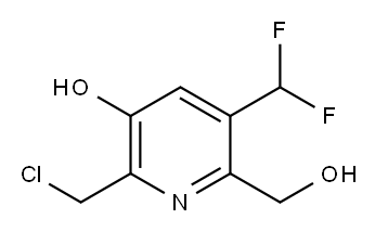2-(Chloromethyl)-5-(difluoromethyl)-3-hydroxypyridine-6-methanol 结构式
