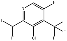 3-Chloro-2-(difluoromethyl)-5-fluoro-4-(trifluoromethyl)pyridine 结构式