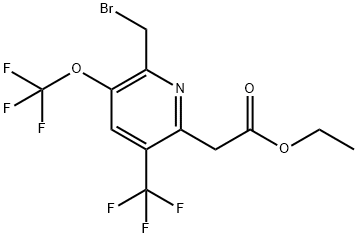 Ethyl 2-(bromomethyl)-3-(trifluoromethoxy)-5-(trifluoromethyl)pyridine-6-acetate 结构式