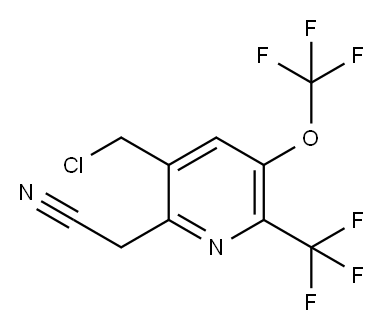 3-(Chloromethyl)-5-(trifluoromethoxy)-6-(trifluoromethyl)pyridine-2-acetonitrile 结构式