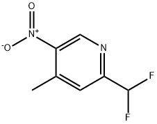 2-(二氟甲基)-4-甲基-5-硝基吡啶 结构式