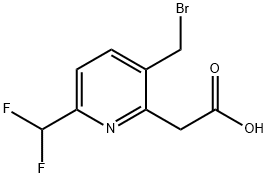3-(Bromomethyl)-6-(difluoromethyl)pyridine-2-acetic acid 结构式
