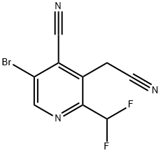 5-Bromo-4-cyano-2-(difluoromethyl)pyridine-3-acetonitrile 结构式