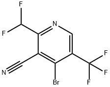 4-Bromo-3-cyano-2-(difluoromethyl)-5-(trifluoromethyl)pyridine 结构式