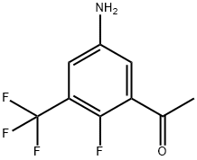 1-(5-氨基-2-氟-3-(三氟甲基)苯基)乙-1-酮 结构式