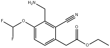 Benzeneacetic acid, 3-(aminomethyl)-2-cyano-4-(difluoromethoxy)-, ethyl ester