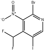 2-Bromo-4-(difluoromethyl)-5-iodo-3-nitropyridine 结构式