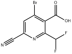 4-Bromo-6-cyano-2-(difluoromethyl)pyridine-3-carboxylic acid 结构式