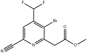 Methyl 3-bromo-6-cyano-4-(difluoromethyl)pyridine-2-acetate 结构式