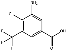 3-氨基-4-氯-5-(三氟甲基)苯甲酸 结构式