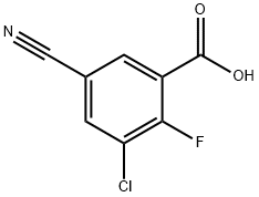 Benzoic acid, 3-chloro-5-cyano-2-fluoro- 结构式