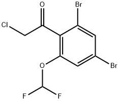 2',4'-Dibromo-6'-(difluoromethoxy)phenacyl chloride 结构式