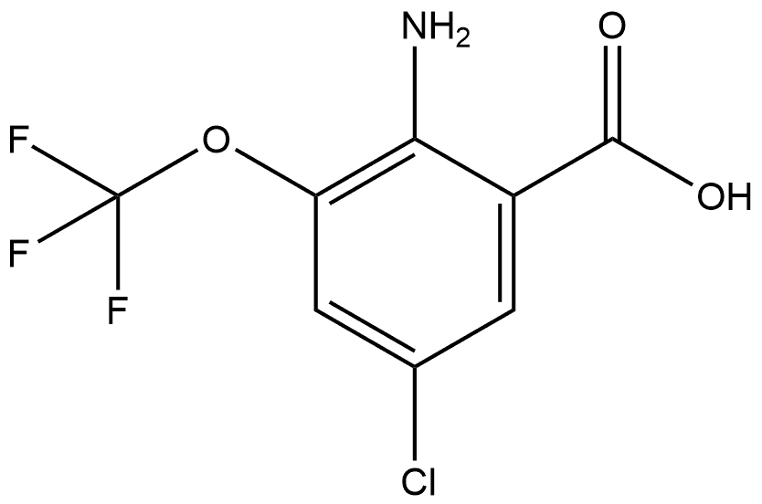 2-氨基-5-氯-3-(三氟甲氧基)苯甲酸 结构式