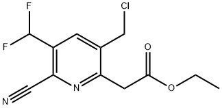 Ethyl 5-(chloromethyl)-2-cyano-3-(difluoromethyl)pyridine-6-acetate 结构式