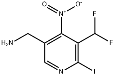 5-(Aminomethyl)-3-(difluoromethyl)-2-iodo-4-nitropyridine 结构式