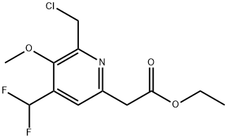 Ethyl 2-(chloromethyl)-4-(difluoromethyl)-3-methoxypyridine-6-acetate 结构式