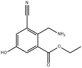 Ethyl 2-aminomethyl-3-cyano-5-hydroxybenzoate 结构式