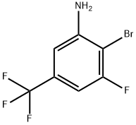 Benzenamine, 2-bromo-3-fluoro-5-(trifluoromethyl)- 结构式