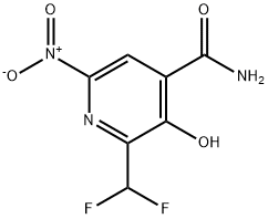 2-(Difluoromethyl)-3-hydroxy-6-nitropyridine-4-carboxamide 结构式
