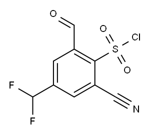 2-Cyano-4-difluoromethyl-6-formylbenzenesulfonyl chloride 结构式