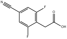 2-(4-氰基-2,6-二氟苯基)乙酸 结构式