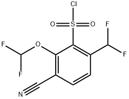 3-Cyano-2-difluoromethoxy-6-(difluoromethyl)benzenesulfonyl chloride 结构式