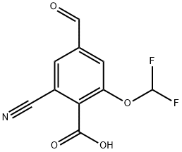 2-Cyano-6-difluoromethoxy-4-formylbenzoic acid 结构式