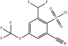 2-Cyano-6-difluoromethyl-4-(trifluoromethylthio)benzenesulfonyl chloride 结构式