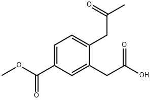 Methyl 3-(carboxymethyl)-4-(2-oxopropyl)benzoate 结构式