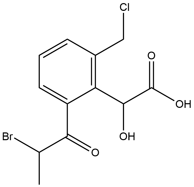 2-(2-Bromopropanoyl)-6-(chloromethyl)mandelic acid 结构式