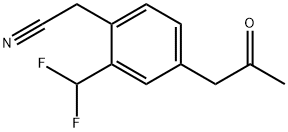 2-(Difluoromethyl)-4-(2-oxopropyl)phenylacetonitrile 结构式