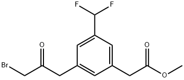 Methyl 3-(3-bromo-2-oxopropyl)-5-(difluoromethyl)phenylacetate 结构式