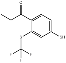 4-Propionyl-3-(trifluoromethylthio)thiophenol 结构式