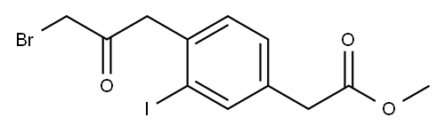 Methyl 4-(3-bromo-2-oxopropyl)-3-iodophenylacetate 结构式