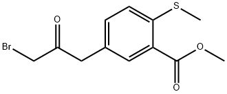 Methyl 5-(3-bromo-2-oxopropyl)-2-(methylthio)benzoate 结构式