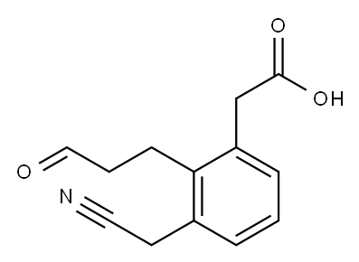 3-(Carboxymethyl)-2-(3-oxopropyl)phenylacetonitrile 结构式