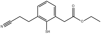 Ethyl 3-(2-cyanoethyl)-2-mercaptophenylacetate 结构式