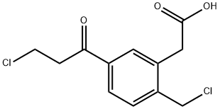 2-(Chloromethyl)-5-(3-chloropropanoyl)phenylacetic acid 结构式