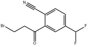 2-(3-Bromopropanoyl)-4-(difluoromethyl)benzonitrile 结构式