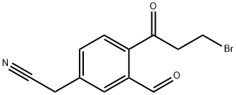 4-(3-Bromopropanoyl)-3-formylphenylacetonitrile 结构式