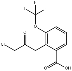 2-(3-Chloro-2-oxopropyl)-3-(trifluoromethoxy)benzoic acid 结构式