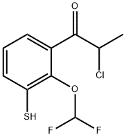 2-Chloro-1-(2-(difluoromethoxy)-3-mercaptophenyl)propan-1-one 结构式