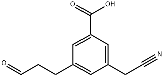 3-Carboxy-5-(3-oxopropyl)phenylacetonitrile 结构式