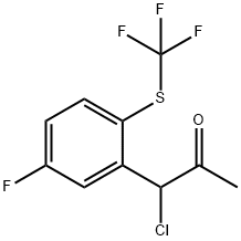 1-Chloro-1-(5-fluoro-2-(trifluoromethylthio)phenyl)propan-2-one 结构式