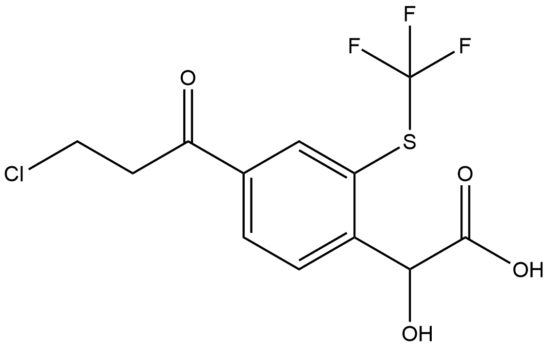 4-(3-Chloropropanoyl)-2-(trifluoromethylthio)mandelic acid 结构式